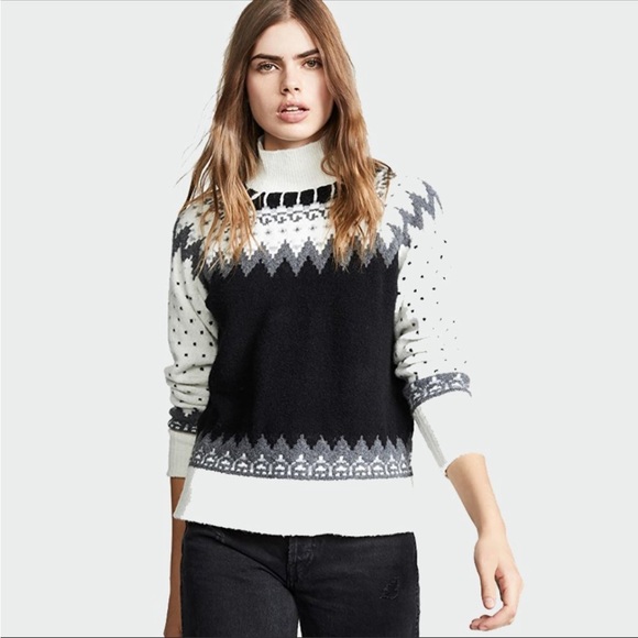 Frame Denim Fair Isle mock neck Sweater - Picture 1 of 3